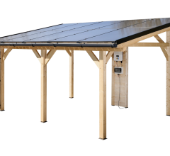 Carport photovoltaïque Wattoit 5kWc, 120 x 120 mm, 3,75 x 4,67 m, 17.51m²