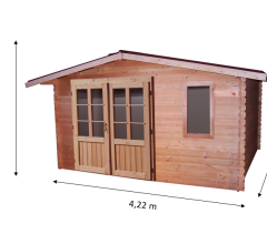 Abri Dhana, Douglas Madriers 28mm, 4.00 x 3.00m, 12.00m²
