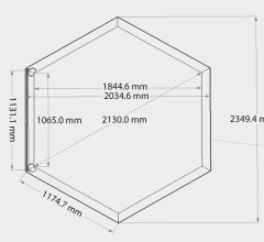 Habillage hexagonal pour spas et piscines gonflables, Bois, 2.35 x 1.84 m, 4.30m²