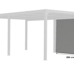 Rideau pour pergola bioclimatique , Pour PER3660BI avec rail pour les demi-côtés 5,98 m couleur gris