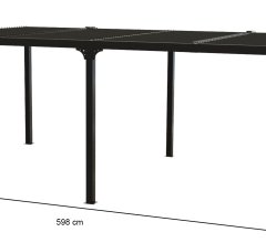 Pergola Bioclimatique avec ventelles, Aluminium gris anthracite, 3.60 x 6.00m, 21.60m²