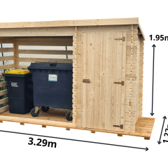 Abri range-bûches, Epicéa Madriers 20mm, 3.30 x 1.20 m, 4.00m²