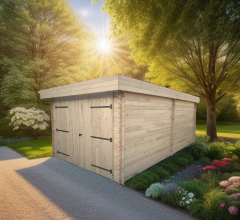 Garage Donur, Epicéa Madriers 28mm, 3.10 x 6.00m, 19.00m²