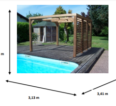 Pergola Thermauvent avec ventelles /1 coté, THT, 3.40 x 3.10m, 10.70m²