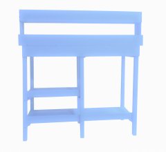 Table multiusages, bois lasurée couleur bleue