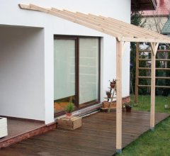 Carport Mural/Pergola Adossable, Pin sylvestre traité autoclave classe III, 3.00 x 5.00m, 15m²