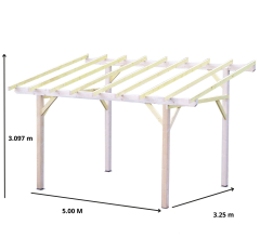 Carport Avento, Epicéa du nord section 120 x 120mm, 3.00 x 3.60m, 16.20m²