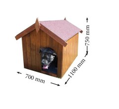 Niche pour petits  chiens, Bois, 0.70 x 1.10m, 0.77m²