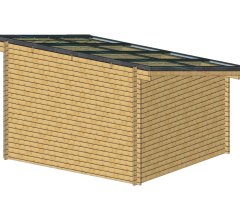 Abri photovoltaïque Lumibois 4kWc, Epicéa massif 42mm, 3.80 x 3.49 m, 13,26 m²