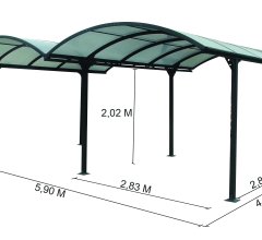 Carport, Aluminium 1.4mm, 5.90 x 4.80m, 28.00M²