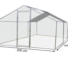 Enclos parc grillagé pour animaux, Acier, 3.00 x 4.00m, 12m²