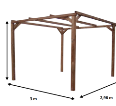 Pergola Thonon, THT  sans couverture, 3.00 x 3.00 m, 9.00m²