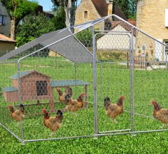 Enclos parc grillagé pour animaux, Acier, 3.00 x 4.00m, 12m²