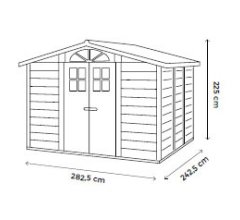 Abri résine Garofalo, 2.82 x 2.42 m, 6.80 m²