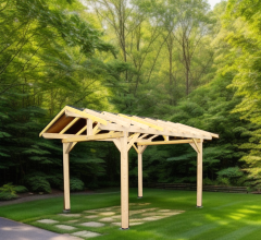 Carport Karpa, Epicéa du nord section 120 x 120mm, 3.00 x 3.60m, 17.50m²