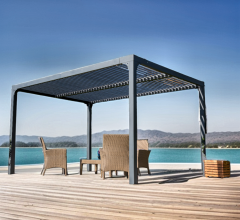 Pergola Bioclimatique avec ventelles, Aluminium gris anthracite, 3.60 x 3.00m, 10.80m²