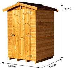 Abri Therma, THT panneaux 19mm, 1.35 x 1.45m, 1.40m²