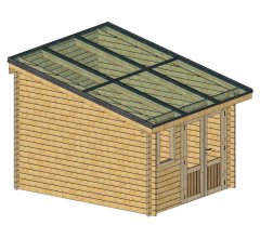 Abri photovoltaïque Lumibois 3kWc, Epicéa massif 42mm, 3.48 x 3.81 m, 13.26 m²