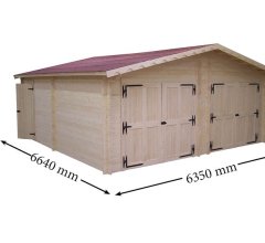 Garage Vermont, Epicéa Madriers 42mm, 6.30 x 6.60m, 42m²