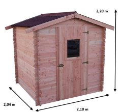 Abri Dhana, Douglas Madriers 28mm, 2.00 x 2.00m, 4.00m²