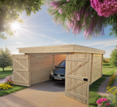 Garage Donur, Epicéa Madriers 28mm, 3.10 x 6.00m, 19.00m²