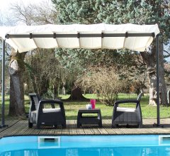 Pergola Marquise avec toile, Aluminium, 2.50 x 3.40, 8.50m²