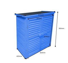 Armoire de rangement  équipée de 3 étages, bois lasurée couleur bleue, 0.40 x 0.90 m, 0.36m²