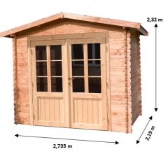 Abri Dhana, Douglas Madriers 28mm, 2.50 x 2.00m, 5.00m²