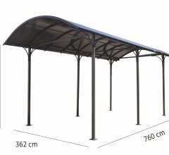 Carport, Aluminium 1.4mm, 3.60 x 7.60m, 27.50m²
