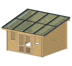 Abri photovoltaïque Lumibois 4kWc, Epicéa massif 42mm, 3.80 x 3.49 m, 13,26 m²