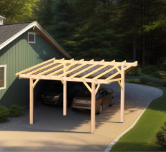 Carport Avento, Epicéa du nord section 120 x 120mm, 3.00 x 3.60m, 16.20m²