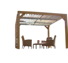 Pergola Thermauvent avec ventelles et un mur, THT, 3.10 x 3.40m, 10.60m²