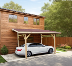 Carport Avento, Epicéa du nord section 120 x 120mm, 3.00 x 3.60m, 16.20m²