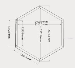 Habillage hexagonal pour spas et piscines gonflables, Bois, 2.80 x 2.20 m, 6.10m²