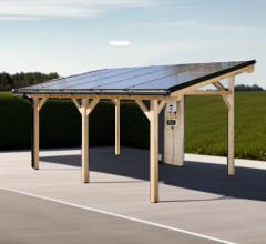Carport photovoltaïque Wattoit 5kWc, 120 x 120 mm, 3,75 x 4,67 m, 17.51m²