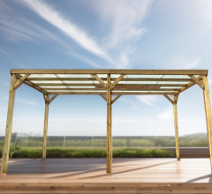 Carport Economique, Pin sylvestre traité autoclave classe III, 3.00 x 5.00m, 15.00m²