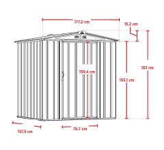 Abri Métal, 1.7 x 1.5m, 2.50m²