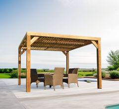 Pergola Thermauvent avec vantelles mobiles sur le toit, THT, 3.10 x 3.40 m, 10.5m²