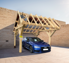 Carport Lemno, Sapin du nord section 160 x 120mm//80 x 120mm, 3.90 x 5.00m, 19.70m²