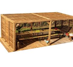 Pergola Thermauvent avec ventelles /Toit et 2 parois THT, 3.40 x 6.20m, 21.30m²