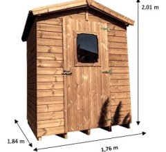 Abri Therma, THT panneaux 19mm, 1.80 x 1.85m, 3.20m²