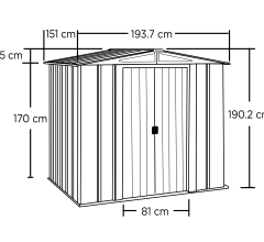 Abri Métal, spécial espace restreint, 1.90m x 1.50m, 2.80m²