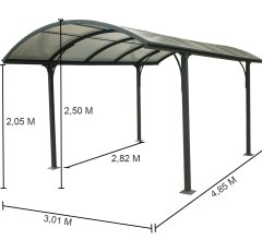 Carport, Aluminium 1.4mm, 4.80 x 3.00m, 14.60m²