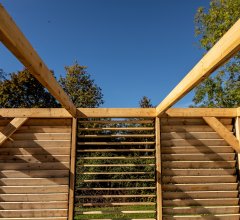 Pergola Veneto avec ventelles réglables / 1 Côté, Epicéa/Sapin traité, 3.60 x 3.40 m, 12.20m²