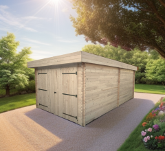 Garage Donur, Epicéa Madriers 28mm, 3.10 x 6.00m, 19.00m²