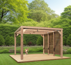 Pergola Thermauvent avec ventelles /1 coté, THT, 3.40 x 3.10m, 10.70m²