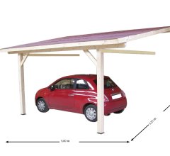 Carport, Epicéa du nord section 120 x 120mm, 3.00 x 3.60m, 16.20m²