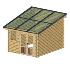 Abri photovoltaïque Lumibois 3kWc, Epicéa massif 42mm, 3.48 x 3.81 m, 13.26 m²