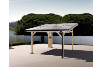 Carport photovoltaïque Wattoit 4kWc, 120 x 120 mm, 3.75 x 4.63m, 17.51 m²