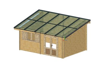 Abri photovoltaïque Lumibois 5kWc, Epicéa massif 42mm, 4.80 x 3.49 m, 16,75 m²
